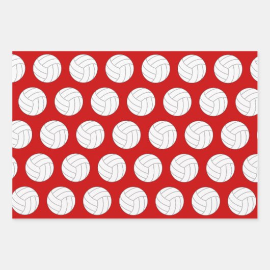 Volleyball en Snowflake Red en Green Kerstmis Inpakpapier Vel (Voorkant 2)