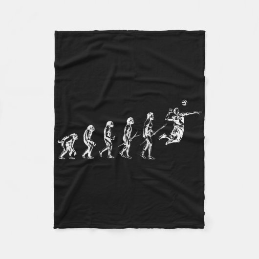 Volleyball Evolution of Man Funny Vball Player Bea Fleece Deken (Voorkant)