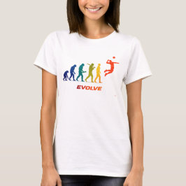 Volleyball Evolution Silhouette Spike Design T-shirt