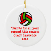 VolleyBall Family 4 Personaliseert Ornament (Achterkant)