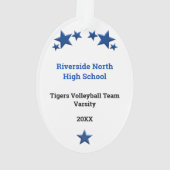 Volleyball Femme cheveux court en bleu blanc (dos)