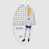 Volleyball Femme cheveux court en bleu blanc (devant)