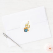 Volleyball Fireball Ronde Sticker (Envelop)
