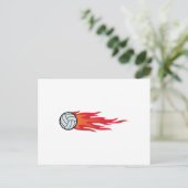 Volleyball Flames Briefkaart (Staand voorkant)