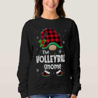 Volleyball Gnome Buffalo Plaid Christmas Matching  Trui
