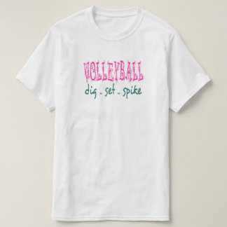 Volleyball Graaf Set Spike (roze/groen) T-shirt