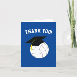 Volleyball Graduation Sports Blue Bedankkaart