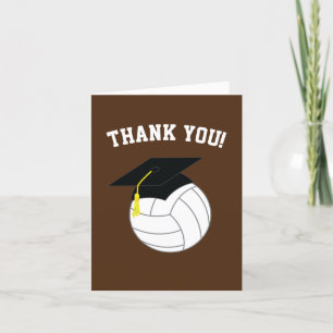 Volleyball Graduation Sports Brown Bedankkaart