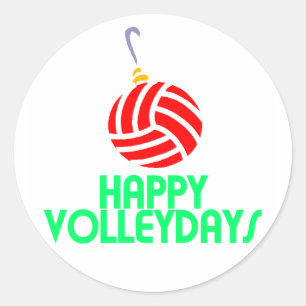 Volleyball Happy Volleydays-Ornament Ronde Sticker