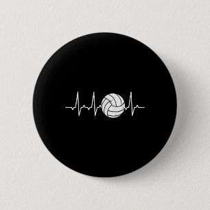 Volleyball Heartbeat Cute Fun Ronde Button 5,7 Cm