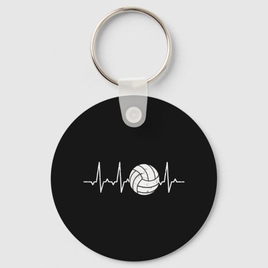 Volleyball Heartbeat Cute Fun Sleutelhanger (Voorkant)