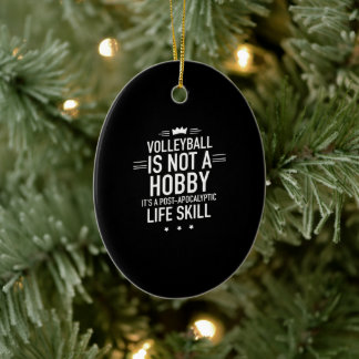 Volleyball hobby white keramisch ornament
