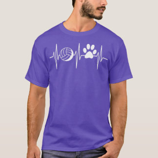 Volleyball Hondenliefhebber Heartbeat Volleyball L T-shirt