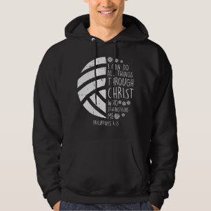 Volleyball i kan dingen doen die Bijbelse God Jezu Hoodie