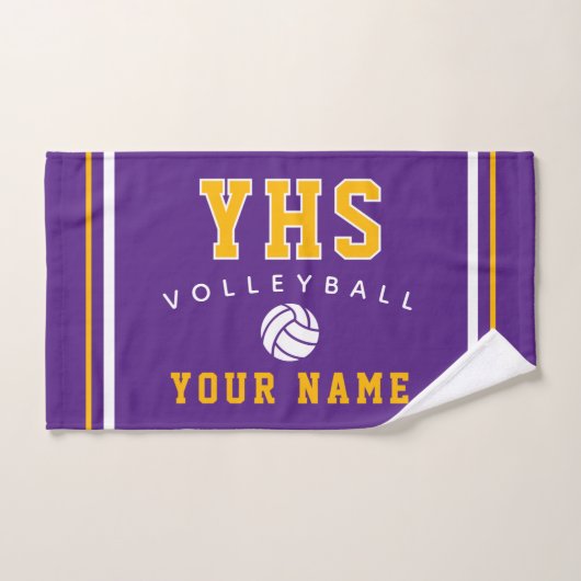 Volleyball Icoon, Aangepaste Naam & School, Team C Handdoek (Handdoek)