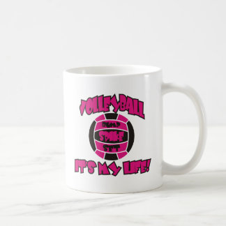 VOLLEYBALL IN HOT PINK EN ZWARTE KOFFIEMOK
