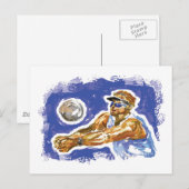 Volleyball instellen briefkaart (Voorkant / Achterkant)