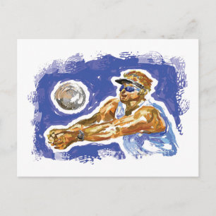 Volleyball instellen briefkaart