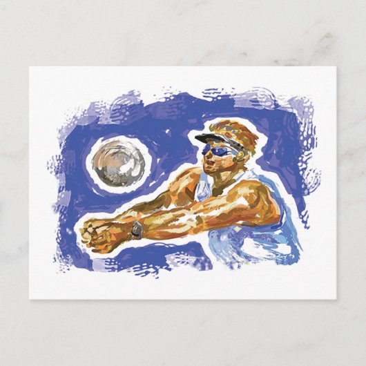 Volleyball instellen briefkaart (Voorkant)