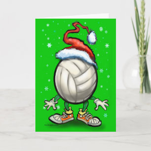 Volleyball Kerstbal Feestdagen Kaart