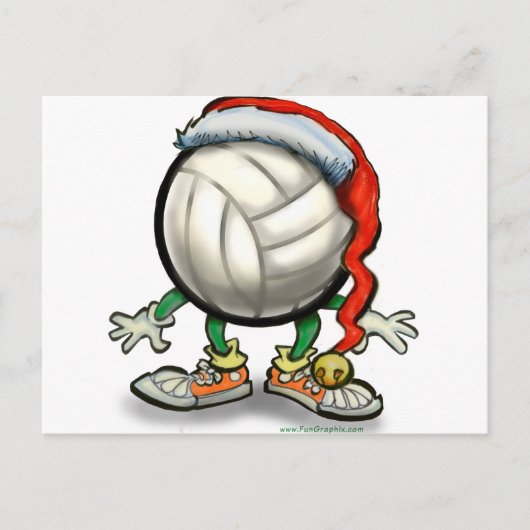 Volleyball Kerstbal Feestdagenkaart (Voorkant)
