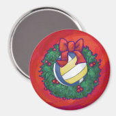 Volleyball Kerstbal Magneet (Voorkant / Achterkant)