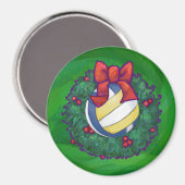 Volleyball Kerstbal Magneet (Voorkant / Achterkant)
