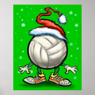 Volleyball Kerstbal Poster