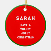 Volleyball-kerstcollectibel Keramisch Ornament (Voorkant)