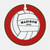 Volleyball-kerstcollectibel Metalen Ornament (Achterkant)