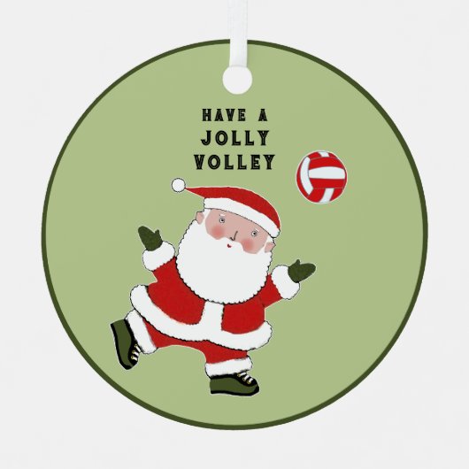 Volleyball-kerstcollectibel Metalen Ornament (Voorkant)