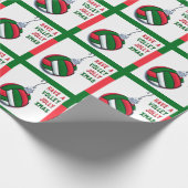 Volleyball kerstfeestdag cadeautje cadeaupapier (Hoek)