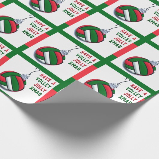 Volleyball kerstfeestdag cadeautje cadeaupapier (Hoek)
