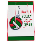 Volleyball kerstfeestdag cadeautje medium cadeauzakje (Achterkant)