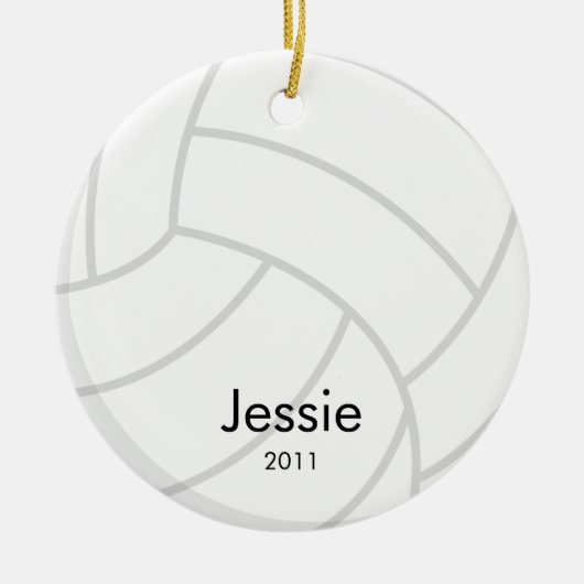 Volleyball-kerstversiering Keramisch Ornament (Voorkant)