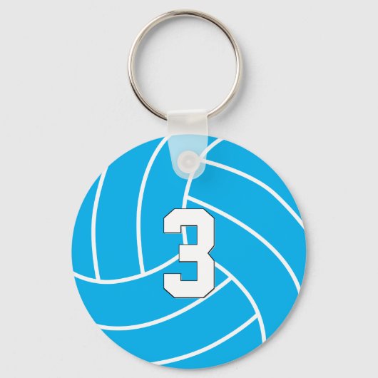 Volleyball  kleur- en Jersey-nummer Sleutelhanger (Voorkant)