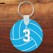 Volleyball  kleur- en Jersey-nummer Sleutelhanger (Voorkant)