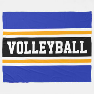 VOLLEYBALL Leuk Koningsblauw Oranje Zwart Strepen Fleece Deken