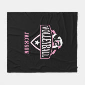 Volleyball-Logo met DIY-nummer - Roze Fleece Deken (Voorkant (Horizontaal))