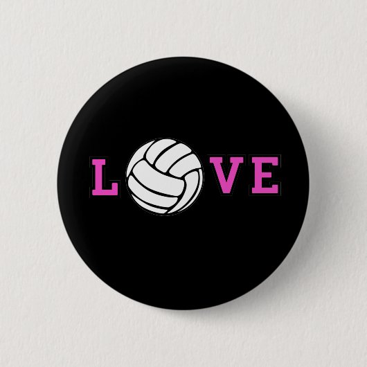 Volleyball Love Ronde Button 5,7 Cm (Voorkant)