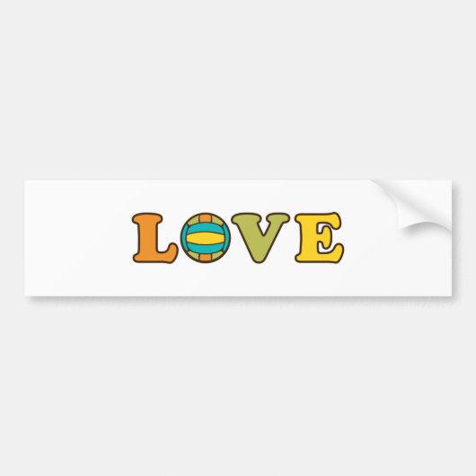Volleyball Love Sport Bumpersticker (Voorkant)