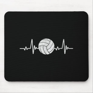 Volleyball Lover Heartbeat  Retro Volleybal Muismat