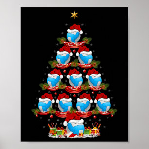 Volleyball Lover Xmas Holiday Volleyball Kerstbal Poster
