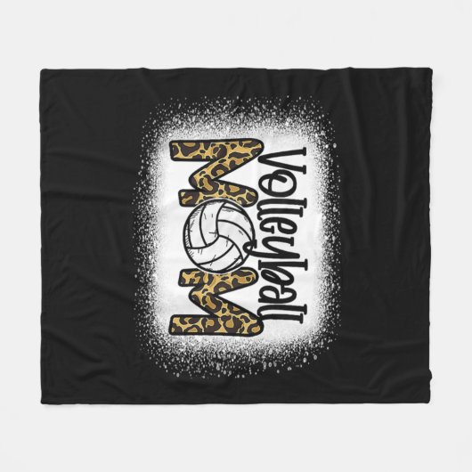 Volleyball mama Vrouwen Leopard Cute Bleaching Fun Fleece Deken (Voorkant (Horizontaal))