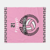 Volleyball met DIY-nummer - Roze Fleece Deken (Voorkant (Horizontaal))