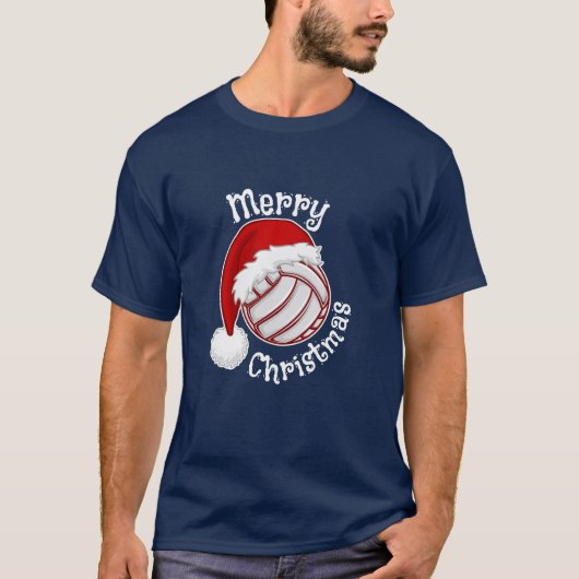 Volleyball met kerstdruk voor kerstmis t-shirt (Voorkant)