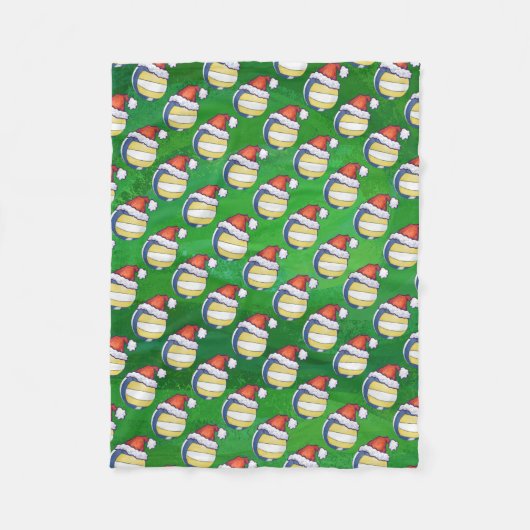 Volleyball met kerstPet Fleece Deken (Voorkant)