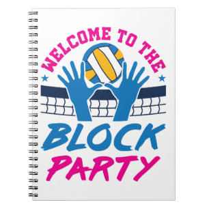 Volleyball Middle Blocker Welkom bij Block Party Notitieboek