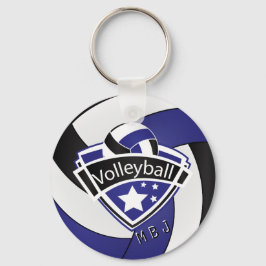Volleyball - Monogram - Donkerblauw, wit en zwart Sleutelhanger