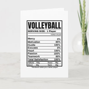 Volleyball Nutrition Facts Kaart